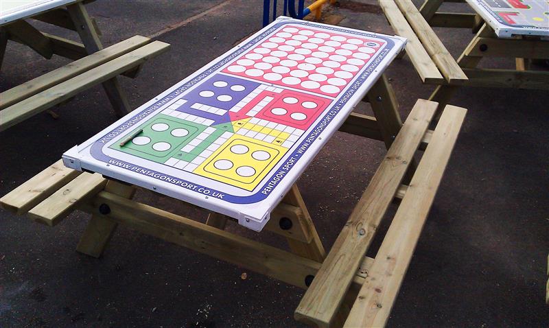 Picnic Table with Connect 4 and Ludo Gametop